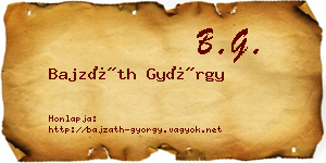 Bajzáth György névjegykártya